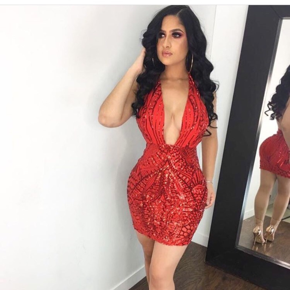Halter Sequin Mini Dress